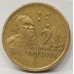 AUSTRALIA 1997 . TWO 2 DOLLARS COIN . ERROR . OFF CENTRE FLAN